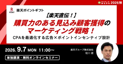 【楽天直伝！】購買力のある見込み顧客獲得のマーケティング戦略！CPAを最適化する広告×ポイントインセンティブ設計