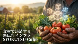 現金広告費ゼロで全国PR！食材が広告費になる「食材決済型」広告インフラ『Cube』が3/18提供開始。＿サムネ