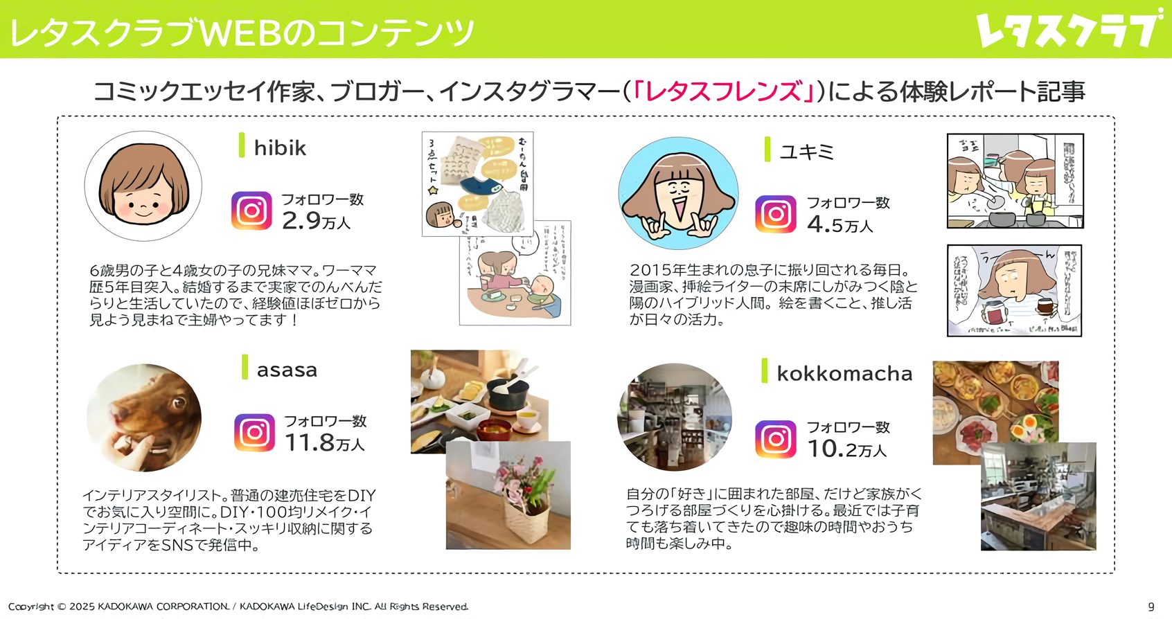 レタスクラブのインフルエンサー レタスフレンズの紹介とフォロワー数