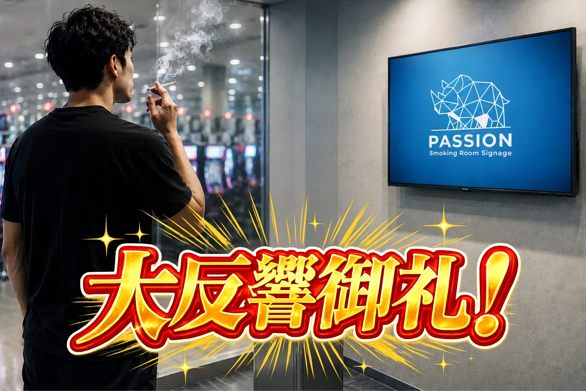 パチンコ店喫煙所サイネージ『PASSION』が公開1週間で10件超の反響、AI